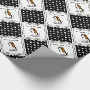 Koel Basset-hond en zonnebril (driekleur 1) Cadeaupapier
