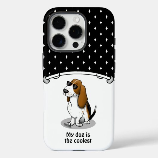 Koel Basset-hond en zonnebril (driekleur 1) Case-Mate iPhone Case (Achterkant)