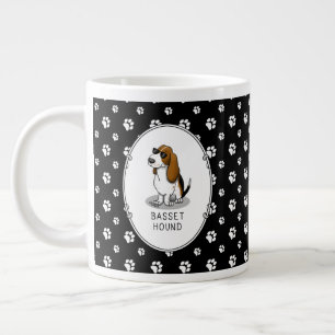 Koel Basset-hond en zonnebril (driekleur 1) Extra Grote Beker