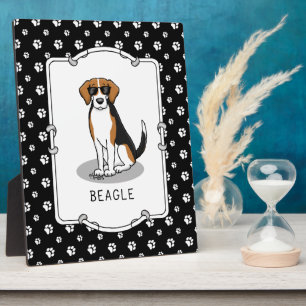 Koel beagle met zonnebril (driekleur 3) Grappig Fotoplaat