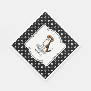 Koel beagle met zonnebril (driekleur 3) Grappig Servet