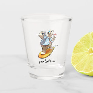 Koel Beer met drijvende staart met cocktail-Cartoo Shot Glas