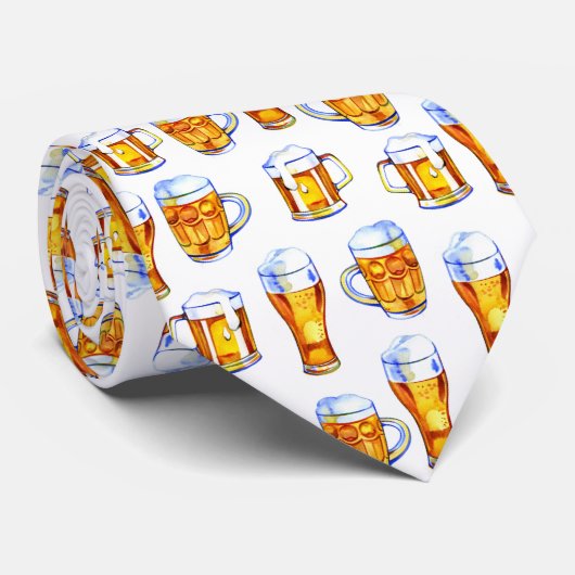 koel betegeld bierpatroon stropdas (Opgerold)