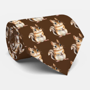 Koel betegeld chipmunk patroon stropdas