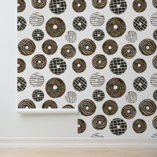 Koel betegeld donut patroon behang