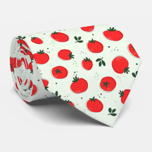 Koel betegeld tomaat fruit patroon stropdas