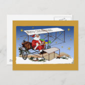 Koel- Biplane Santa Claus Feestdagenkaart (Voorkant / Achterkant)