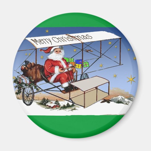 Koel- Biplane Santa Claus Magneet (Voorkant)