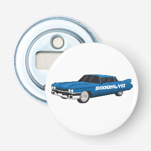 Koel blauw 1959 klassieke auto button flesopener