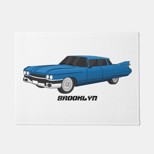 Koel blauw 1959 klassieke auto deurmat (Voorkant)