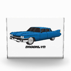 Koel blauw 1959 klassieke auto fotoblokken