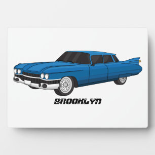 Koel blauw 1959 klassieke auto fotoplaat