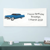Koel blauw 1959 klassieke auto spandoek (Beurs)
