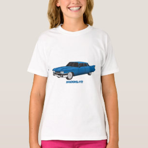 Koel blauw 1959 klassieke auto t-shirt