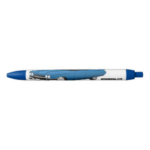 Koel blauw 1959 klassieke auto zwarte inkt pen