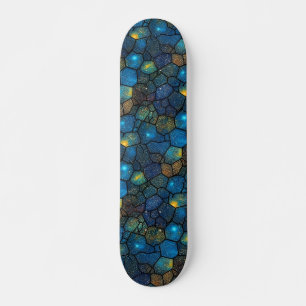 Koel Blauw Cellulair Kleurrijk Gestippeld Vormpatr Skateboard