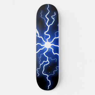 Koel Blauw Elektriciteitsstroom Skateboard