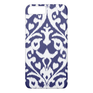 Koel blauw en wit ikat-stammespatroon iPhone 8 plus / 7 plus hoesje