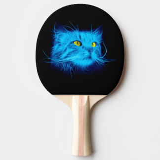 Koel Blauw Neonkat Kunst - Glowend Dierendesign Tafeltennisbatje