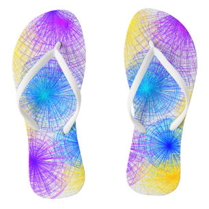 Koel Blauw Paarse Gele Spiralen Teenslippers