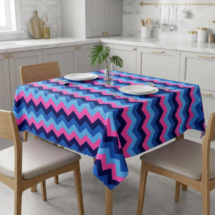Koel Blauw Roze Chevron Patroon Kleine Tafelkleed