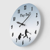 Koel blauw spel Baseball Sportkussen Grote Klok (Hoek)