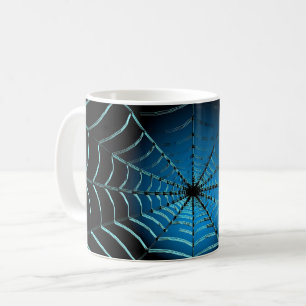 Koel Blauw Spinnenweb Koffiemok