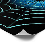 Koel Blauw Spinnenweb Poster (Hoek)