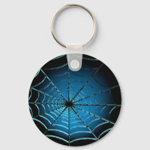 Koel Blauw Spinnenweb Sleutelhanger