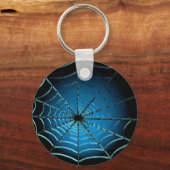 Koel Blauw Spinnenweb Sleutelhanger (Voorkant)