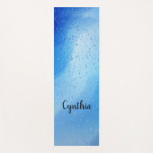Koel blauw water druppels gepersonaliseerd yogamat (Voorkant)