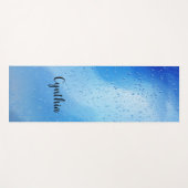Koel blauw water druppels gepersonaliseerd yogamat (Voorkant (horizontaal))