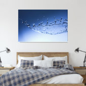 koel blauw water splash canvas afdruk (Insitu (Slaapkamer))