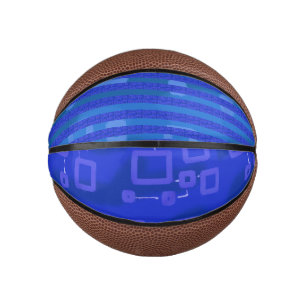 Koel Blauw Witte Geometrische Strepen Basketbal