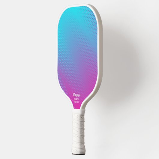 Koel blauwe roze Abstracte ombre gradiënt aangepas Pickleball Paddle (Links)