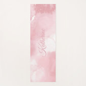 Koel Blush Roze Watercolor Script Naam Yogamat (Voorkant)