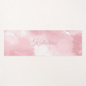 Koel Blush Roze Watercolor Script Naam Yogamat (Voorkant (horizontaal))