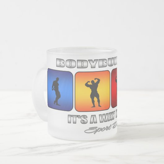 Koel bodybuilding Het is een manier van leven Matglas Koffiemok (Voorkant links)