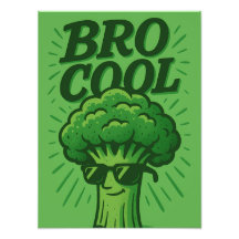 Koel Bro Grappig Groen Broccoli Design