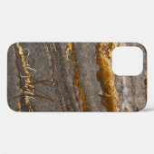 Koel bruin goud marmer textuur monogram Case-Mate iPhone case (Achterkant (horizontaal))
