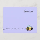 Koel cartoon paars briefkaart (Voorkant)