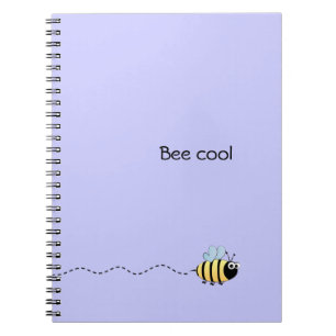 Koel cartoon pun paars notitieboek