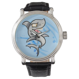 Koel Cartoon Shark Horloge