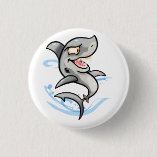 Koel Cartoon Shark Ronde Button 3,2 Cm