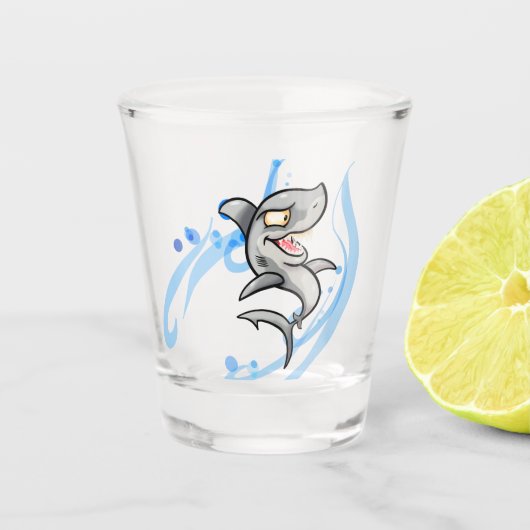 Koel Cartoon Shark Shot Glas (Voorkant)