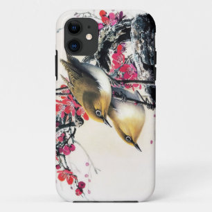 Koel chinese mooie bruine vogelrode kerselboom iPhone 11 hoesje