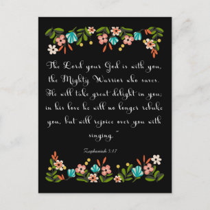 Koel Christelijk Art Zephaniah 3:17 Briefkaart