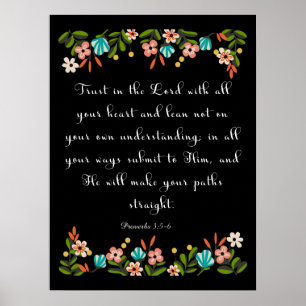 Koel Christelijke kunst - Proverbs 3:5-6 Poster