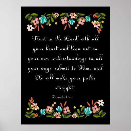 Koel Christelijke kunst - Proverbs 3:5-6 Poster (Voorkant)