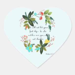 Koel Christelijke kunst - Psalm 121:3 Hart Sticker